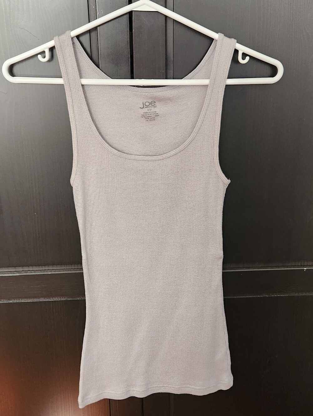 Joe Fresh Ribbed Scoop Tank Top - Silver